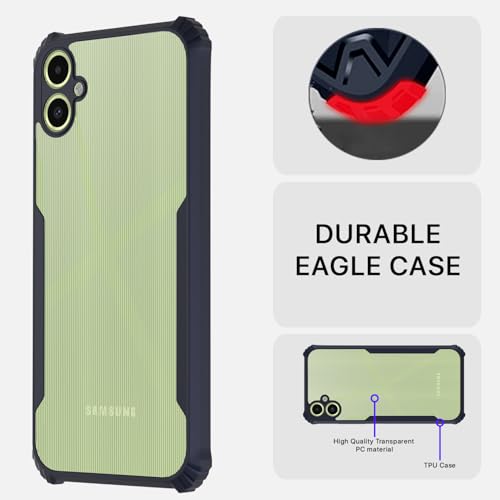 Image of Pikkme Crystal Clear Transparent Back Cover | Ultra Hyrbid | Full Camera Protection | Raised Edge | Bumper Case for Samsung Galaxy A06 (Blue)