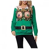 Maryia Ugly Christmas Sweaters for Women Novelty 3D Graphic Sweatshirt Gifts for Men Long Sleeve Crewneck Funny Pullover