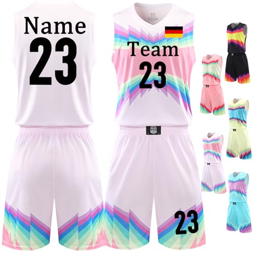 BROKANER Benutzerdefinierte Basketball Trikot Tshirt und Shorts Kinder Herren Personalisiert Basketball Jersey Basketball ärmellose Anzug Basketball Sportbekleidung BROKANER Benutzerdefinierte Basketball Trikot Tshirt und Shorts Kinder Herren Personalisiert Basketball Jersey Basketball ärmellose Anzug Basketball Sportbekleidung