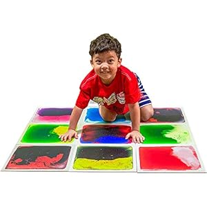 Art3d Vloeibare sensorische vloertegels voor kinderen, peuters, jongeren, speelkamer, dansvloer en decoratie, 9 stuks