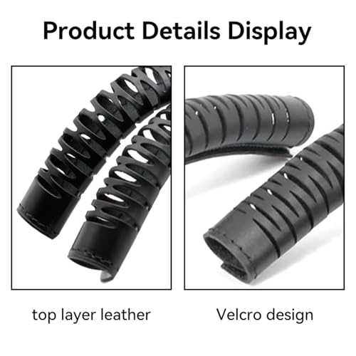 Jiesinlov 2Pcs Bag Handle Wrap Covers for Speedy 25 30 35,Vachetta Leather Grip Protector Strap,Stain and Abrasion Resistant(Black)4