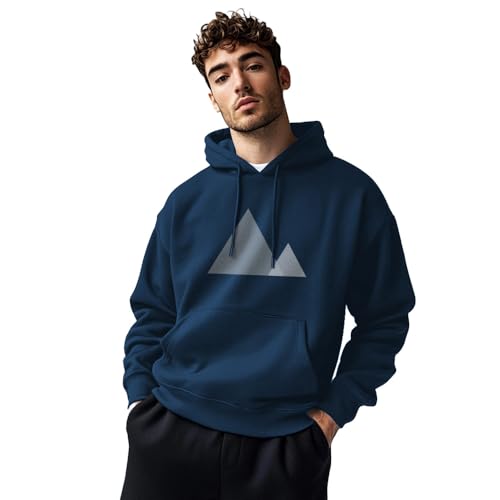 Image of Nobero Men's Printed Regular Fit Hoodie | Cotton Rich Fleece Sweatshirt for Men | Soft & Warm Hooded Pullover | Casual Winter Wear