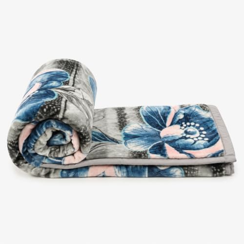 Image of Signature Special Limited Edition Super Soft Double Layered Blanket - 1100 GSM Winter Luxury - Reversible, Ultra Warm & Plush - King & Single Bed (Midnight Bloom, Double)