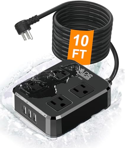 Top 10 Best Rv Surge Protectors for Ultimate Safety 3 Outdoor Power Strip Weatherproof, Waterproof Surge Protector with 4 Wide Outlet with 3 USB Ports, 10FT Extension Cord,1875W Overload Protection,Outlet Extender for Christmas Lights ETL Listed Black