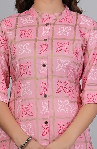 Image of rytras Women Woman Pure Cotton Printed A-Line Kurta Sets with Palazzos|Kurti Set for Woman|Cord Set for Women Cotton