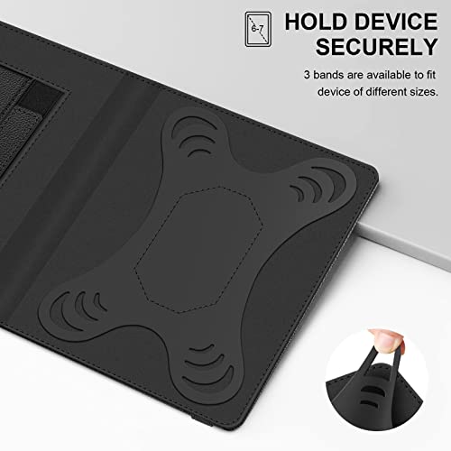 Fintie Universal Case For 6-7 Inch Tablet Ereader - Premium Pu Leather Sleeve Stand Cover With Card Slot & Hand Strap For 6", 6.8", 7" Kindle/Kobo/Nook/Tolino/Pocket Book E-Book Tablet, Black #TOP5