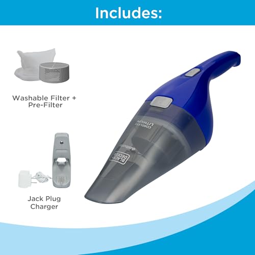 Image of BLACK+DECKER DUSTBUSTER QuickClean Cordless Handheld Vacuum, Home and Car Vacuum with Charger (HNVC115J22)