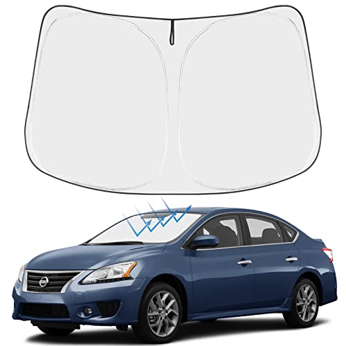Image of Proadsy 2026 Upgrade Front Windshield Sun Shade Foldable Sunshde Protector Custom Fit 2013-2019 Nissan Sentra S, SV, SR, Sedan Accessories