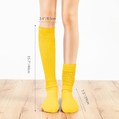 Image of Violet Mist women slouch socks thick colored knee high scrunch socks long stacked sock boot 80s 90s Novetly