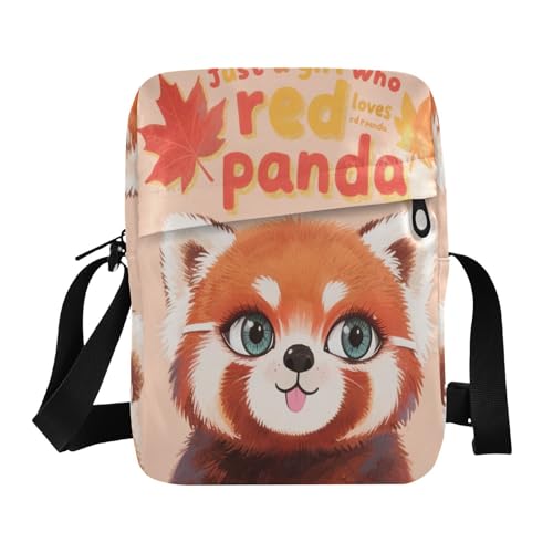 Just A Girl Who Loves Red Panda messenger bags Crossbody Small Bag For Women Woman Shoulder Handbags Adjustable Strap for Travel Shopping