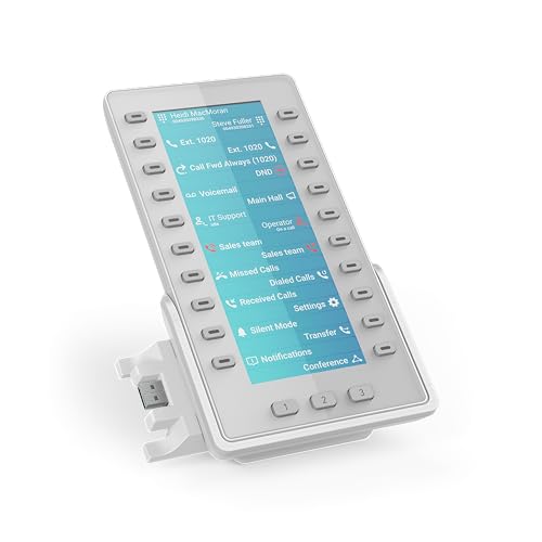 Teclado de expansión Snom D8C de 28 teclas de función para teléfonos IP en blanco