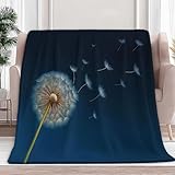 Tizhweqo Manta Diente de León Mantas Patrón Azul Estampado 3D Manta Cosy Soft para Sofa Cama para Adultos y Niños Dormitorio, Cobertor Sofa 130x190 cm Microfibra Cálida Decorativa 2435t