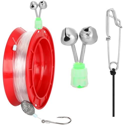 Roowest 6 Inch Hook Keeper Top Reinforced Complete Rig with with Bell, Lanyard & 35m 42# Line Kit...