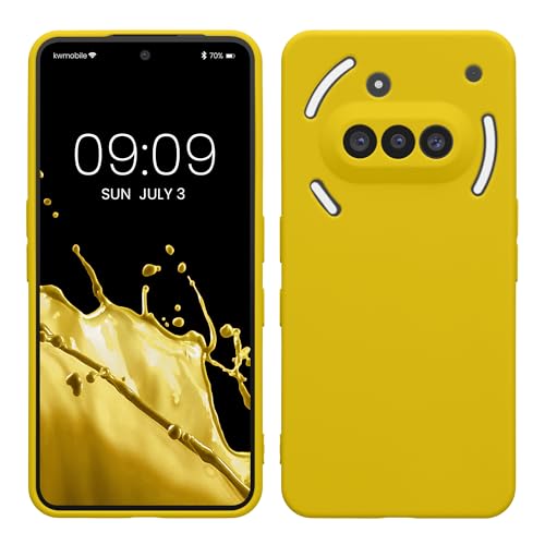 Image of kwmobile Case for Nothing Phone 3a Case - Protective Slim TPU Phone Cover - Soft Matte Finish - Radiant Yellow