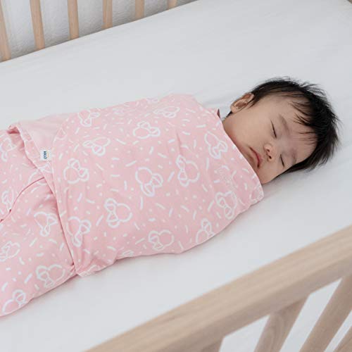 Halo 100% Cotton Sleepsack Swaddle, 3-Way Adjustable Wearable Blanket, Tog 1.5, Newborn, Confetti Minnie Pink Bundle #TOP2