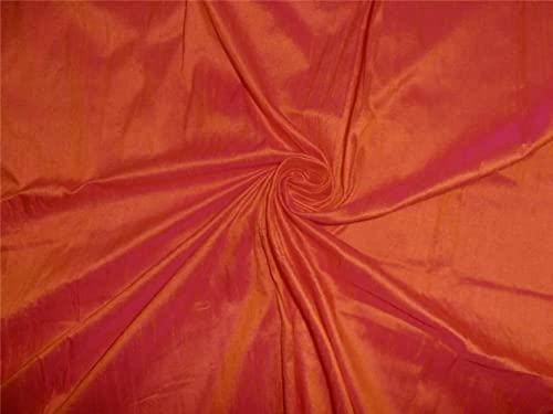 Tissu soie Dupioni orange et rose pour tenue de mariage et cérémonie