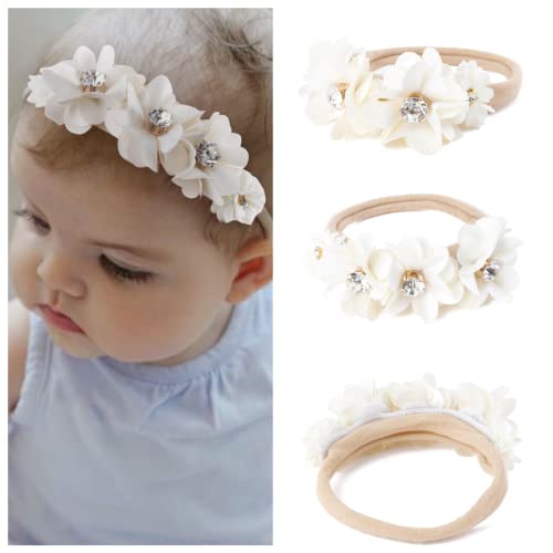 Mligril 6Pcs Baby Floral Headbands Set-Infant Flower Elastic Hair Band Bows Wraps For Toddles Infant #TOP6
