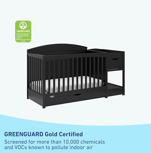 image for Storkcraft Graco Bellwood 5-in-1 Convertible Crib & Changer with Drawe