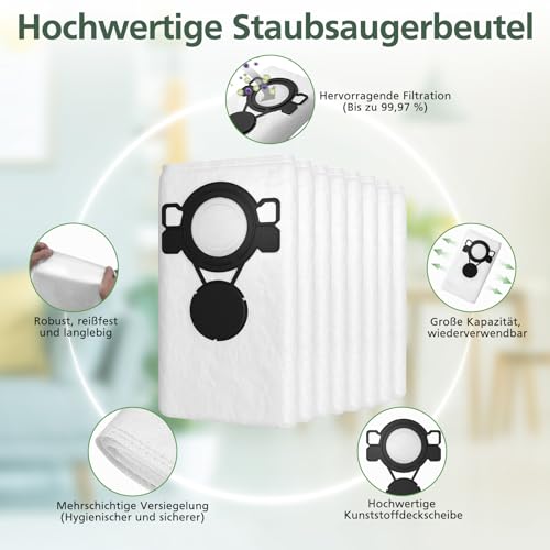 16 Stück Staubsaugerbeutel kompatibel mit MAKITA VC2512L VC2000L VC2010L VC2012L VC2511L VC3011L VC3012L VC3511L Staubsauger Vlies Beutel für Makita VC2512L