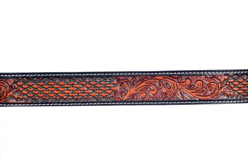 Western Leather Belt for Men and Women - Cowboy Belt/Cowgirl Belt Beautiful Style Jeans Belt, Perfect Fit 30HQ0134