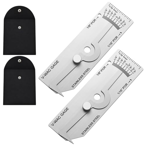 2 Pack Welding Gauge, Stainless Steel Weld Inspection, Imperial