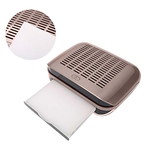 Nail Dust Collector, 68W New Strong Power Nail Fan Art Salon Suction Machine Vacuum Cleaner Fan(Brown)