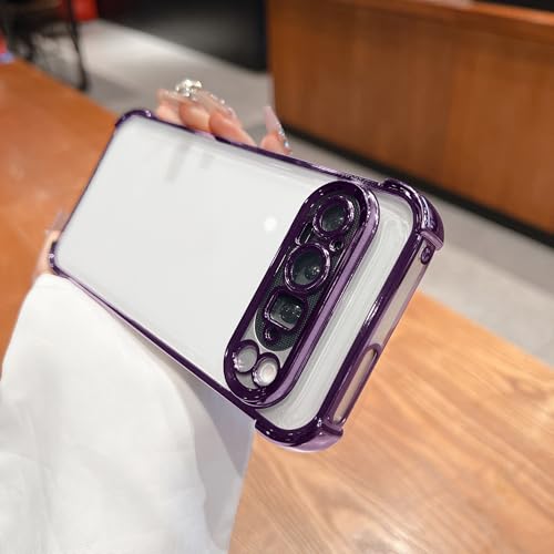 Funda para Google Pixel 9 Pro morada transparente con protector de cámara integrado 2