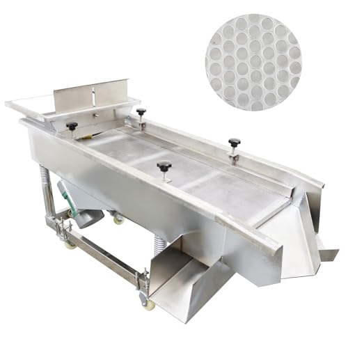 WYDDDARY Linear Vibrating Sieve Electric Screen Shaker Stainless Steel Medium Linear Sifter Machine Single Layer Single Motor 220V 10mm Round Hole Mesh(JG50-150)