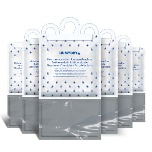 HUMYDRY 6er Schrankentfeuchter-Set 450g für den Kleiderschrank | Lösung gegen Feuchtigkeit im Schrank | Verhindert die Entstehung von Schimmel und unangenehmen Gerüchen