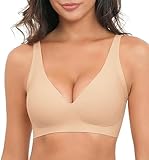 YGJIEGENG Sujetadores para mujer con escote en V profundo, XXL