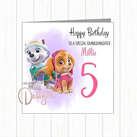 Personalised Paw Patrol Birthday Card Skye Everest Daughter, Granddaughter, Goddaughter, Niece, Sister, Friend, Cousin Cover