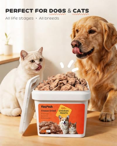 Image of Freeze Dried Chicken Hearts for Cats & Dogs, 17.64 oz (1.1LB)