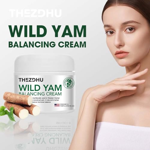 Image of Wild Yam Cream for Hormone Balance: （4 Oz ） Organic Wild Yam Cream for Women with Menopause & Menstrual, Natural Premium Plant Recipe for All Skin Types.