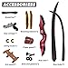 HANDBAIGE 60'' Archery Hunting Recurve Bow for Adult Takedown Wooden Red Recurve Bow for Outdoor Shooting Practice Right Hand (30lbs)
