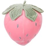 WOONEKY Cuscino Peluche Fragola Morbido e Decorazione per Ragazze Idea Regalo Originale per Casa e