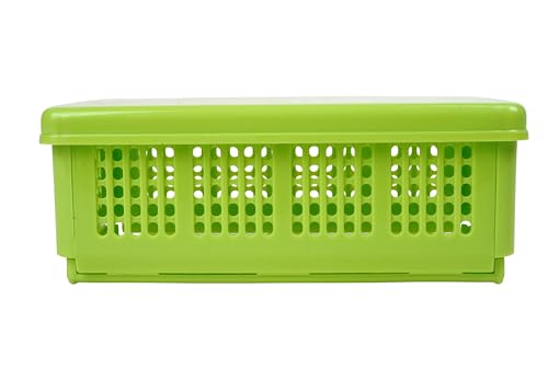Image of Generic Foldable Plastic Basket, Green - 2 Pack