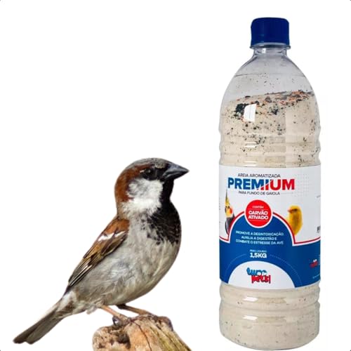 Areia Para Fundo De Gaiola Para Pássaros Twoo Pets Premium 1,5kg Com Carvão Ativado