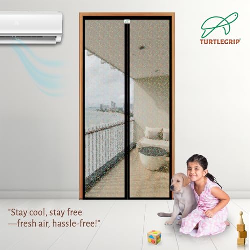 Image of Turtlegrip Thermal Door Screen | Magnetic AC Curtain | Translucent Glitter Finish | Dust & Insect Protection | (205x100 cm) | Non-Customizable