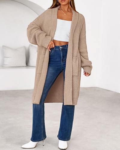 BTFBM Long Cardigans for Women Fall 2025 Long Sleeve Sweaters Open Front Oversized Casual Knit Outwear Winter Coats2