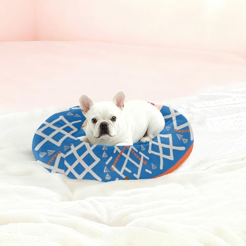 Lit apaisant pour chien taille M à fleurs style bohème
