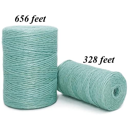Colored Jute Twine 328 Feet Durable Natural Jute Rope String Perfect For Arts Crafts Mason Jars Knife Handle Wrapping Wedding Decorations Home Gardening Packing String For Gifts Presents,Arctic Blue #TOP4