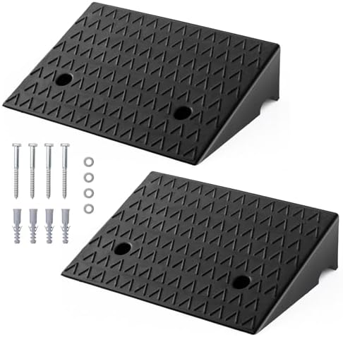 TANGZON Rubber Kerb Ramps Pack Of 2, Heavy Duty Non-Slip Curb Ram...
