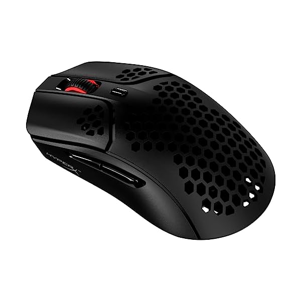 HyperX Pulsefire Haste – Wireless Gaming Mouse – Ultra Lightweight, 61g, 100 Hour Battery Life, 2.4Ghz Wireless, Honeycomb Shell, Hex Design, Up to 16000 DPI, 6 Programmable Buttons – Black, 4P5D7AA