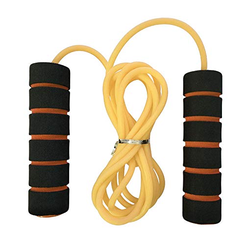 ZKDY Deportes Fitness Junior High School Estudiantes Suministros Estilísticos Cojinete Saltar Cuerda Esponja Mango PVC Cable 3M@Amarillo