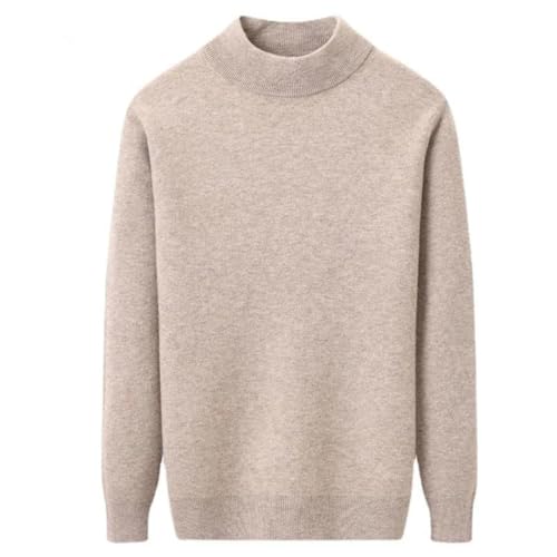 Vsadsau Men Solid Stand Collar Sweater Knitted Crew Neck Pullover Long Sleeve Wool Warm Jumpers2