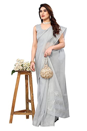 Image of Sidhidata Women's Kota Doria Cotton Manipuri Saree With Unstitched Blouse Piece (Rasbharii Free Size)