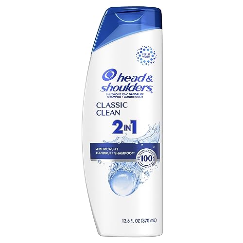 Head and Shoulders 2 in 1 Dandruff Shampoo and Conditioner, Anti-Dandruff Treatment, Classic Clean for Daily Use, Paraben Free, 12.5 oz