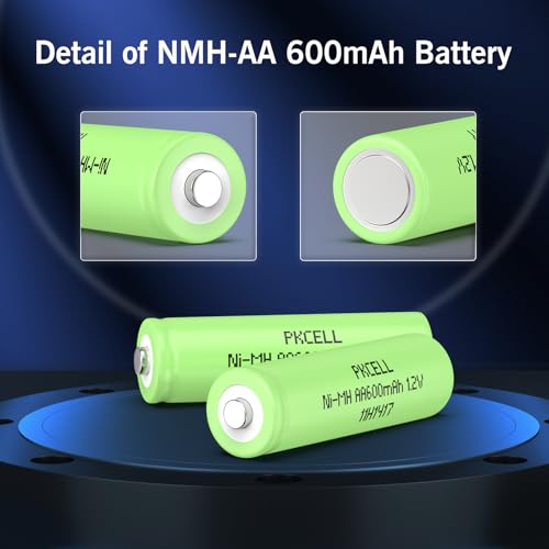 Batterien AA Wiederaufladbar Akku NIMH 1,2V 600mAh für Solarlampen,Spielzeug,4 Stück,PKCELL 5