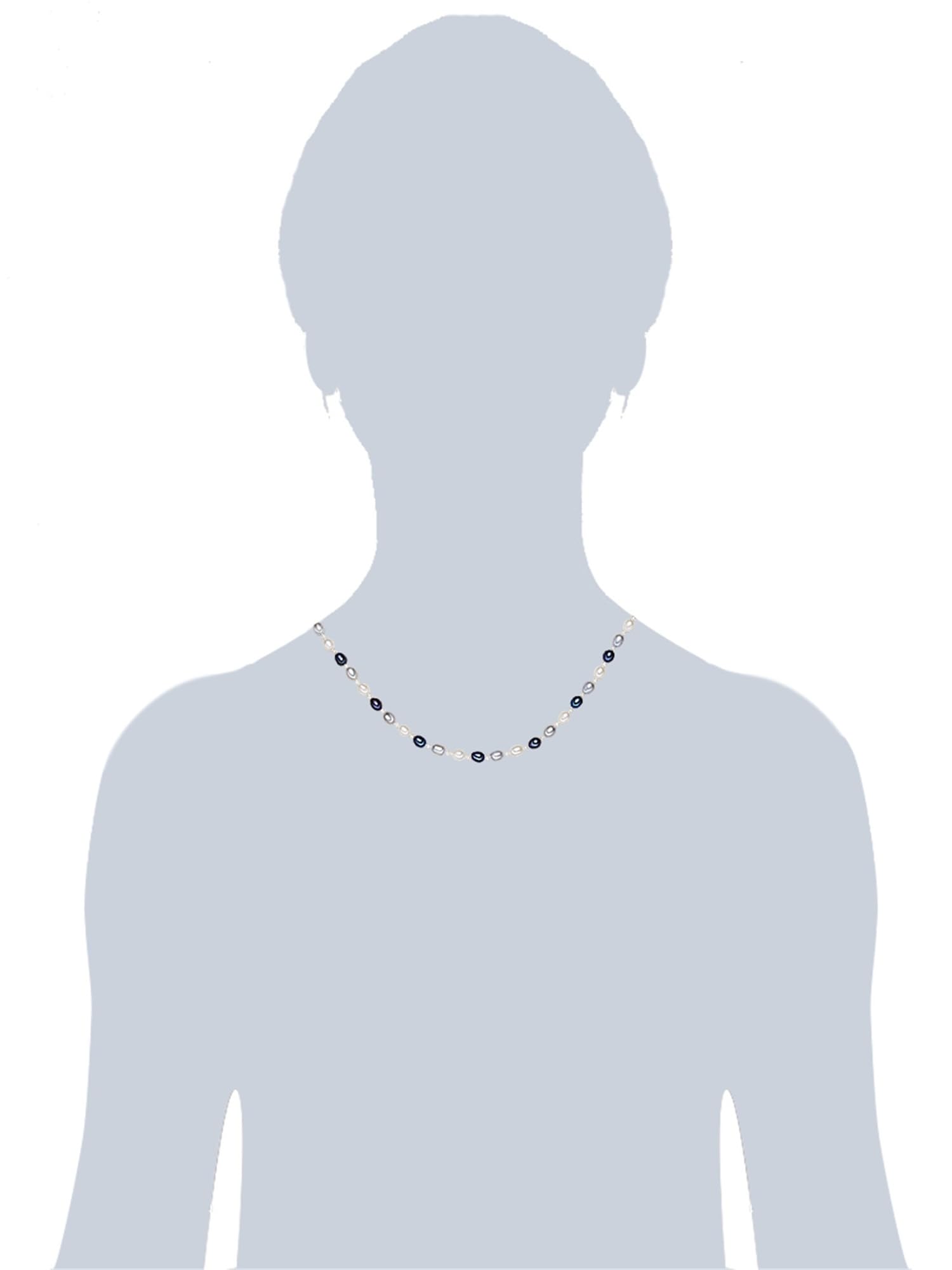 Valero Pearls Collar para Mujer Plata de ley 925 Perlas de agua dulce de cultivo