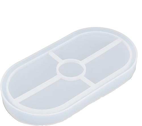 Molde de resina para platos, molde de plato de baratija, molde ovalado de silicona, molde de bandeja de silicona, bandeja de joyería para baratijas,